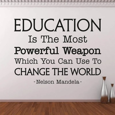 Xskin 42 cm Education is The Most Powerful Weapon Inspirational Education Quotes Self Adhesive Sticker(Pack of 1)