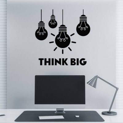 SnappyVinyl 27 cm Think Big Office Room Idea Wall Sticker PVC Vinyl Self Adhesive Sticker(Pack of 1)