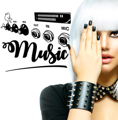 SnappyVinyl 56 cm Music Note Self Adhesive Sticker(Pack of 1)
