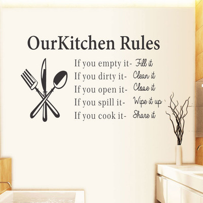 walkart 1 cm kitchen rules design Removable Sticker(Pack of 1)