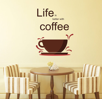 Wallzone 75 cm COFFEE Removable Sticker(Pack of 1)