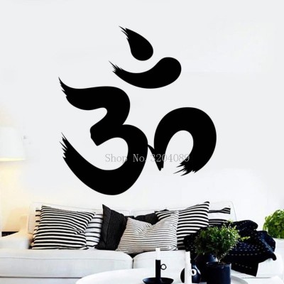 SnappyVinyl 42 cm Hindu Vinyl Wall Decal Om Character Self Adhesive Sticker(Pack of 1)