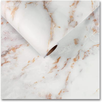 OMRUDRAVI Vinyl Abstract White Wallpaper(L x W: 200 cm x 60 cm)