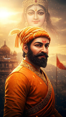 swaroopa 16.5 inch Chatrapati Shivaji Maharaj Sticker Self Adhesive Sticker(Pack of 1)