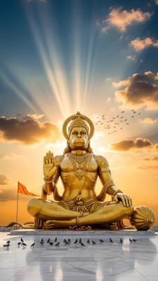 swaroopa 16.5 inch Hanuman Ji sticker Self Adhesive Sticker(Pack of 1)