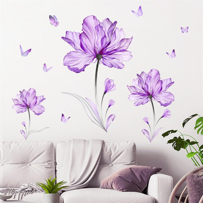 CreativeEdge 86 inch Watercolor Decorative floral Wall Stickers Self Adhesive Sticker(Pack of 1)