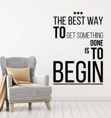 SnappyVinyl 27 cm Quote The Best Way Begin Self Adhesive Sticker(Pack of 1)