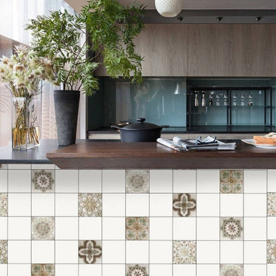 JAAMSO ROYALS 200 cm White Kitchen Self Adhesive Decorative Floor Sticker (200 CM X 60 CM) Self Adhesive Sticker(Pack of 1)