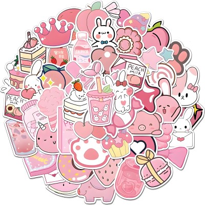 sethienterprise 4 cm Kawaii Stickers For Laptop, Journal, Guitar, Mobile Phone Self Adhesive Sticker(Pack of 24)