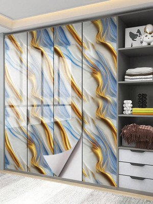Onbet 200 cm Self Adhesive Glossy Marble Foil Waterproof Sticker For Kitchen And Home Self Adhesive Sticker(Pack of 1)