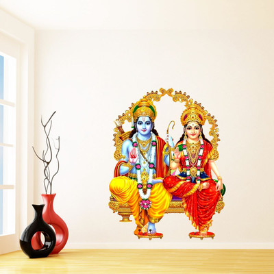 Epithet Studio 58 cm Ram Sita Wall Sticker and Home Décor Self Adhesive Sticker(Pack of 1)