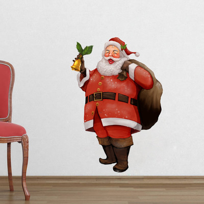 Epithet Studio 60 cm Laughing Santa Wall Sticker 60cm X 41cm | Self Adhesive Sticker(Pack of 1)