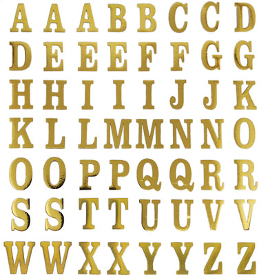 Comet Busters 1.5 cm Self Adhesive Metallic Finish Alphabet Removable Stickers Gold (STK214) Removable Sticker(Pack of 1)
