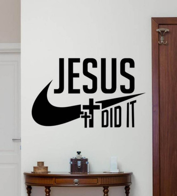 SnappyVinyl 62 cm Jesus Did It Wall Self Adhesive Sticker(Pack of 1)