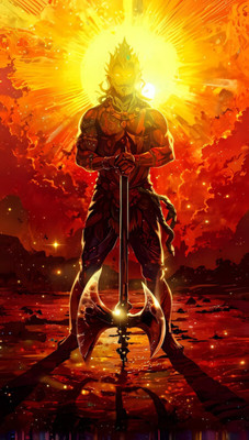 swaroopa 16.5 inch Parshuram ji Sticker Self Adhesive Sticker(Pack of 1)
