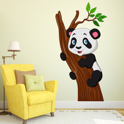 fuzzy 100 cm cartoon Self Adhesive Sticker(Pack of 1)