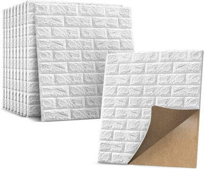 Onbet 77 cm Self-Adhesive PE Foam Brick Design 3D Wall Stickers/DIY Wallpaper Self Adhesive Sticker(Pack of 1)