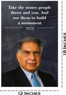 Ordershock 18 inch Ratan Tata Quotes Sticker For Home, Office & Other Places Wall Poster 12x18 Inch Self Adhesive Sticker(Pack of 1)