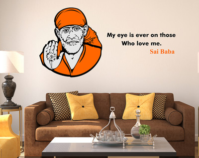 fuzzy 100 cm Sai Baba Self Adhesive Sticker(Pack of 1)