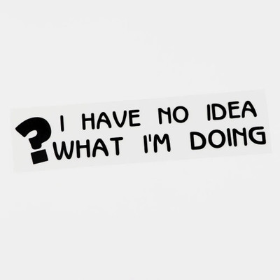 SnappyVinyl 27 cm Funny I Have No Idea What I'm Doing Vinyl Self Adhesive Sticker(Pack of 1)