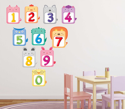 Wallzone 80 cm Numbers Removable Sticker(Pack of 1)