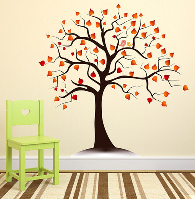 Remer 69 cm Tree wallsticker Self Adhesive Sticker(Pack of 2)