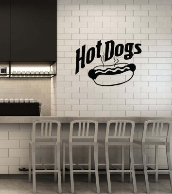 SnappyVinyl 27 cm Hot Dog Street Fast Food Self Adhesive Sticker(Pack of 1)