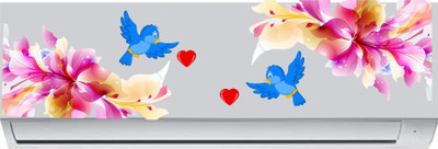 Happy Customise 47.5 cm Flaying Birds Abstract Design Split AC Self Adhesive Sticker(Pack of 1)