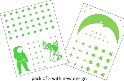 wonderful creation 17.78 cm Glow in the Dark Night Star Sticker for Roof & Wall with Pack of (5 Sheets) Glow in the Dark Sticker(Pack of 5)