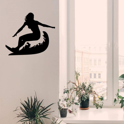 Xskin 29 cm Surfer Girl2 Wall Decals, Easy to Apply and Remove, 29cm Self Adhesive Sticker(Pack of 1)