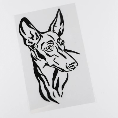 SnappyVinyl 35 cm Cute Brave Doberman Dog Dog Decal Self Adhesive Sticker(Pack of 1)