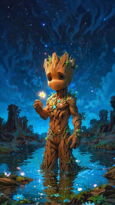 swaroopa 16.5 inch Groot Sticker Self Adhesive Sticker(Pack of 1)