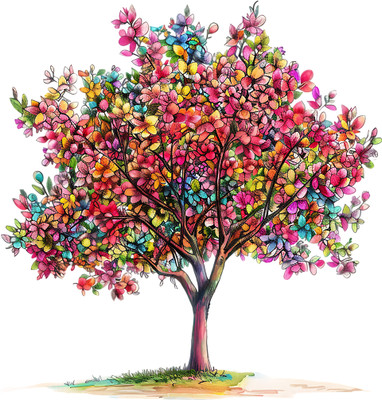 SoFFXia 18 inch Trendy Design Tree Wall Sticker For Living Room, Home Decorative, Hall ED_1290 Self Adhesive Sticker(Pack of 1)