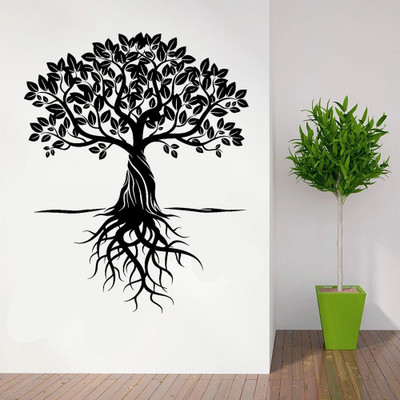 SnappyVinyl 42 cm Tree Self Adhesive Sticker(Pack of 1)