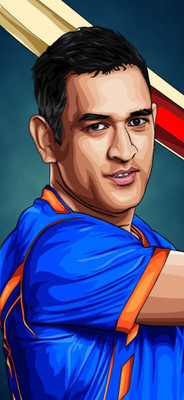 swaroopa 16.5 inch Mahendra Singh Dhoni Thala Sticker Self Adhesive Sticker(Pack of 1)