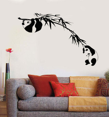 Xskin 27 cm Branch Bamboo Tree Panda Self Adhesive Sticker(Pack of 1)