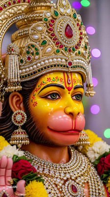 swaroopa 16.5 inch Hanuman ji sticker Self Adhesive Sticker(Pack of 1)