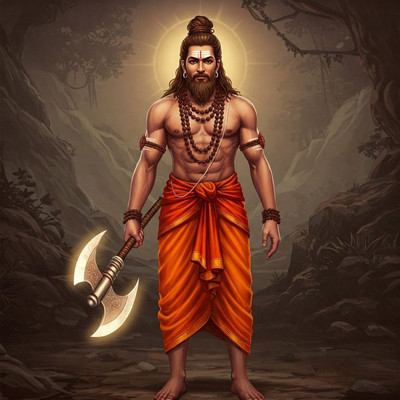 swaroopa 16.5 inch Parshuram ji Sticker Self Adhesive Sticker(Pack of 1)
