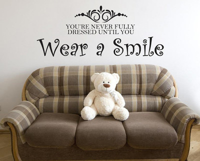 WALLARSH 100 cm Wear A Smile Self Adhesive Sticker(Pack of 1)