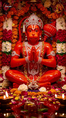 swaroopa 16.5 inch Hanuman ji sticker Self Adhesive Sticker(Pack of 1)