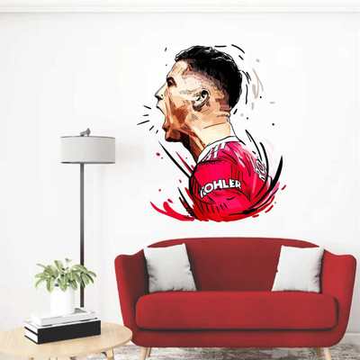 MEHMETDECOR 50 cm Cristiano Ronaldo CR7 Wall Stickers & Murals Size - 50x58cm Self Adhesive Sticker(Pack of 1)