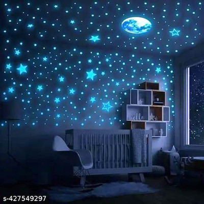Sanu Creation 10 cm Night Glowing Sticker Glow in the Dark Sticker(Pack of 6)
