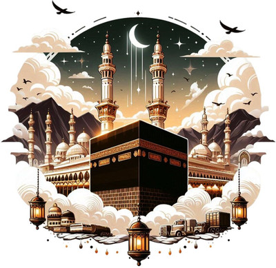 Anabia fashion 51 cm Makkah Madina Islamic Art Wall Sticker & Decals Self Adhesive Sticker(Pack of 1)