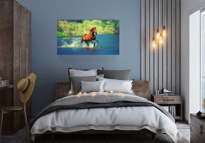 SD DECALS 91.44 cm Running Horse Sticker For Bed Room Office Size 24x36 Self Adhesive Sticker(Pack of 1)