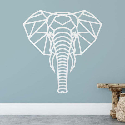 Xskin 40 cm Geometric Polygonal Elephant Self Adhesive Sticker(Pack of 1)
