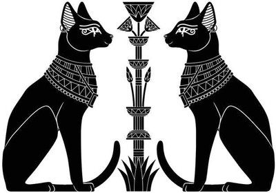 SnappyVinyl 30 cm Cats Bastet Ancient Self Adhesive Sticker(Pack of 1)