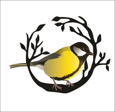 Vijaya enterprises 12 inch A Birds Site On A Branch With Black Tree Wall Sticker Size 16x12 inch Self Adhesive Sticker(Pack of 1)