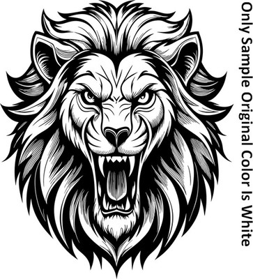 uma 14.5 cm Lion White Color Aggressive Semitransparent UV DTF Self Adhesive Sticker(Pack of 1)