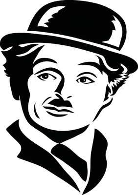 Dumdic 30 cm Charlie Chaplin A4 Strong Self Adhesive Sticker(Pack of 1)