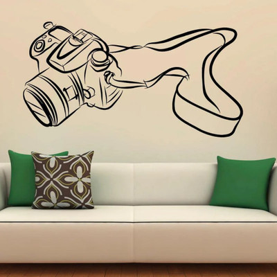 SnappyVinyl 57 cm Photo Camera Self Adhesive Sticker(Pack of 1)